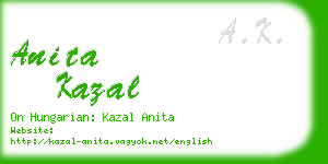 anita kazal business card